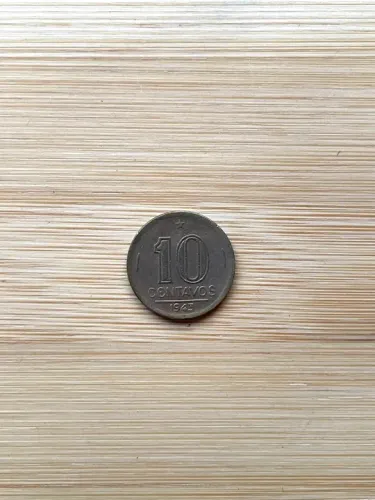 Moedas 10 centavos 1943 níquel rosa