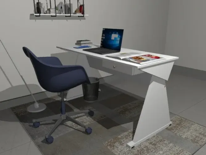 Mesa Top Clean Trapeze. Base Em Madeira Maciça com /MDF L100CM X P50cm x A74CM