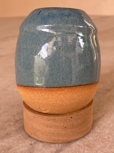Cuia sem Aba para tomar Chimarrão, Cor Azul.