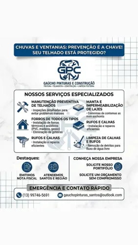 GAÚCHO PINTURAS E CONSTRUÇÃO | SANTOS E BAIXADA SANTISTA| TELHADISTA
