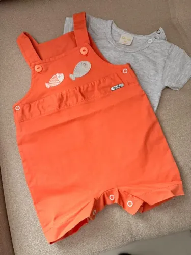 Conjunto macacão e body - Bela Fase 3 à 6 meses R$ 45,00