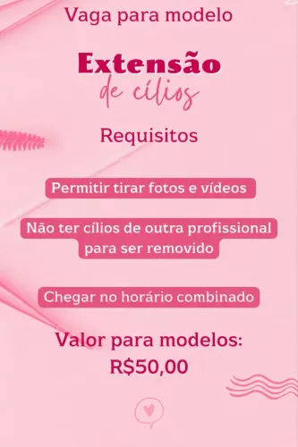 Modelo para cílios fio a fio