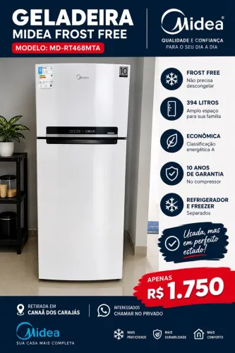 Geladeira Midea Frost Free 394L - R$ 1.750