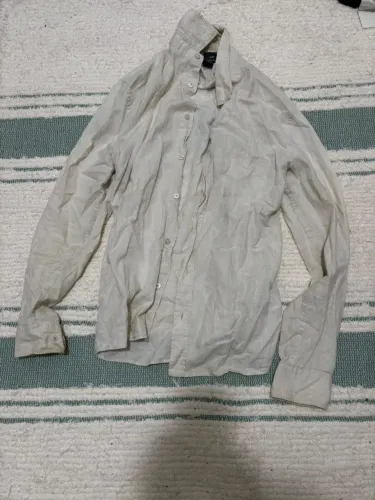 Camisa H&M Masculina Bege/Off-White - Tamanho PP/XS