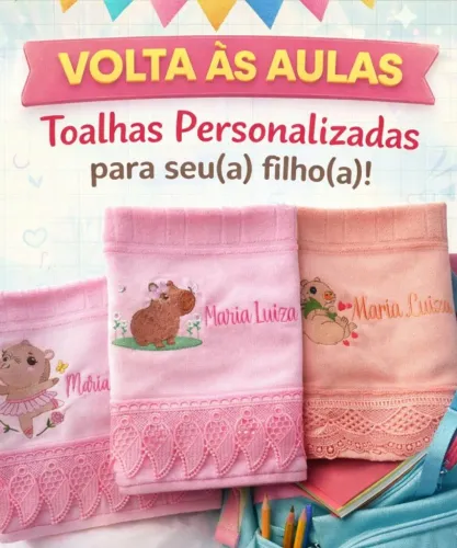 Toalha lavabo (bordado computadorizado)