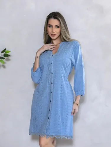 Túnica indiana azul blue jeans