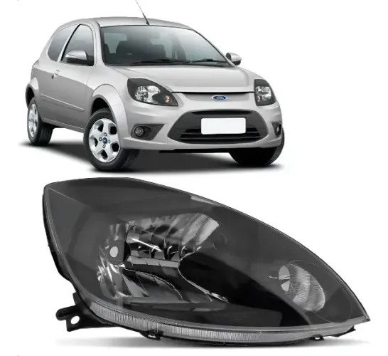 Farol Ford Ka 2008 A 2013 Mascara Negra Fume Original Esquerdo/motorista