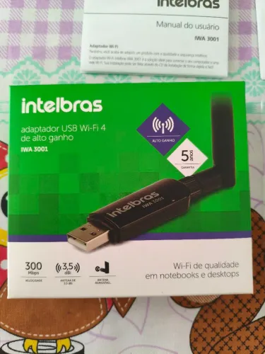 Adaptador Wi-Fi USB Intelbras IWA 3001 High Gain 300Mbps