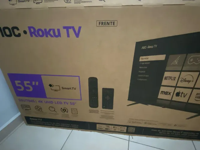 Vendo Tv para ultilizar peças Roku tv smart 55 polegadas , apenas com a tela trincada