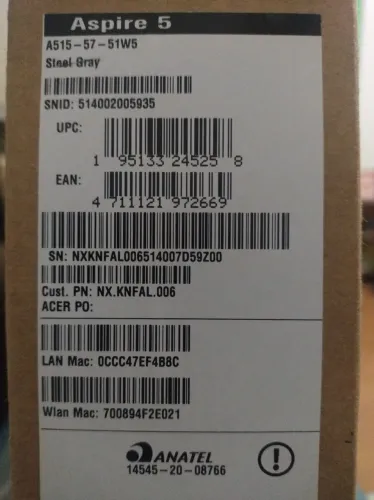 Notebook Acer Aspire 5 A515-57-51W5