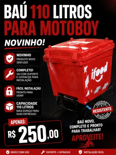 Baú 110lts para motofrete