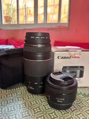 Lentes Cânon 75-300mm e 50 mm