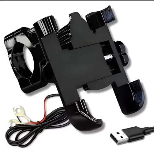 SUPORTE DE CELULAR PARA MOTO COM USB - PRATICIDADE E SEGURANÇA!