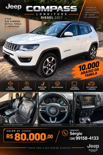 Jeep Compass Longitude 2.0 4X4 Dies. 16V Aut. 2017