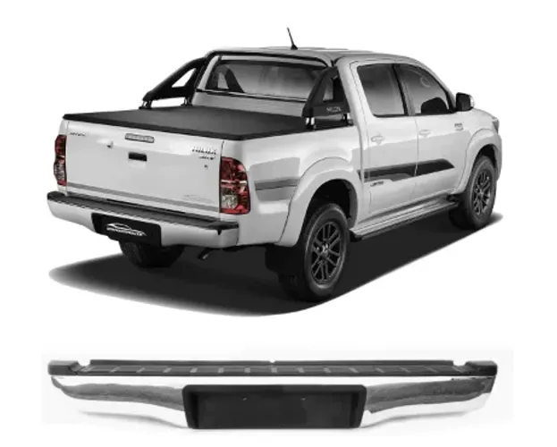 Parachoque Traseiro Hilux Ferro Cromado 2005 ATÉ 2015