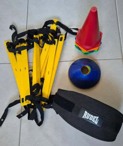 Cinturão de musculação + kit treino funcional