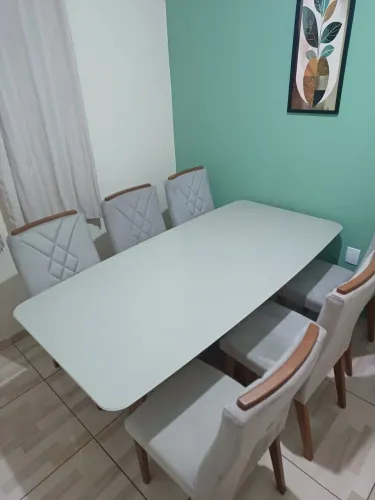 Mesa 6 cadeiras madeira maciça