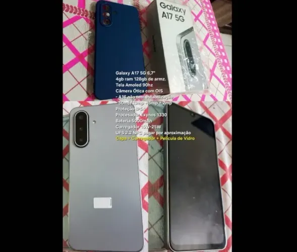 Galaxy A17 5G 4gb128gb Cinza/2Capas/PelículaDeVidro- Passaré