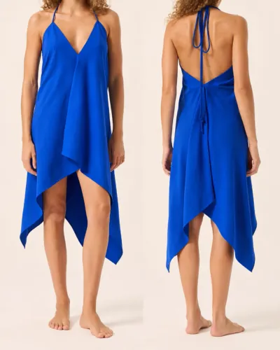 Vestido Panô Azul Royal Tamanho Único - Frente Única