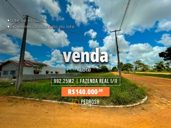 VENDA | Fazenda Real I/II | Macaíba | Lote 992,25m2 | Próximo à portaria