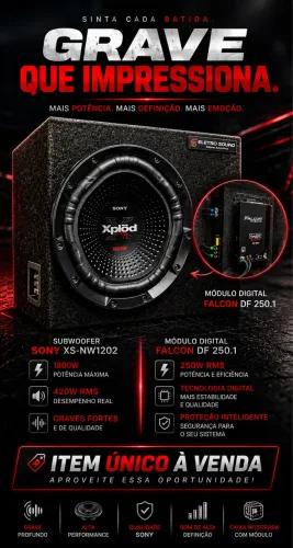 Caixa Subwoofer Sony Xplod + Módulo Falcon