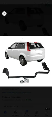 Engate reboque Rabisco Fixo Fiesta Hatch 2002 a 2014 450kg