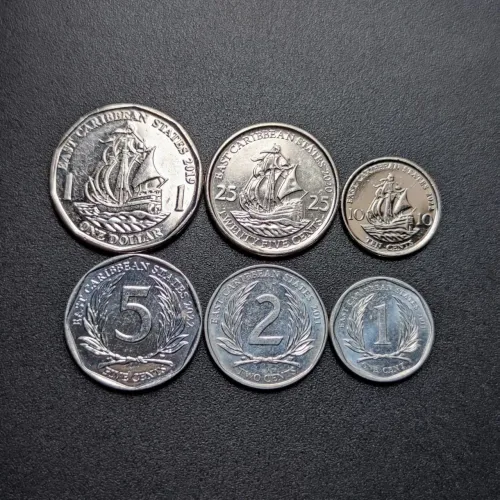 Moedas colecionáveis das ilhas do Caribe