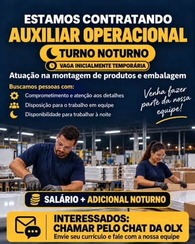 AUXILIAR OPERACIONAL ? TURNO NOTURNO