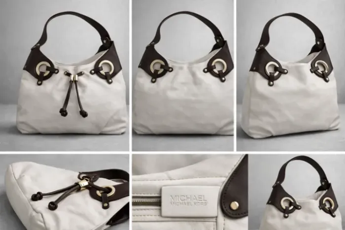 Bolsa Original Michael Kors Estilo Hobo Couro Granulado Creme