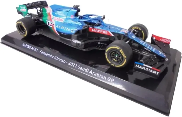 Miniatura F1 1/24 Alpine A521 2021 - Fernando Alonso - Nova / Lacrada