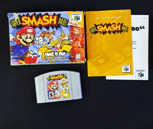 Super Smash Bros Original Americano - Nintendo 64. Completo na Caixa com manual. CIB N64