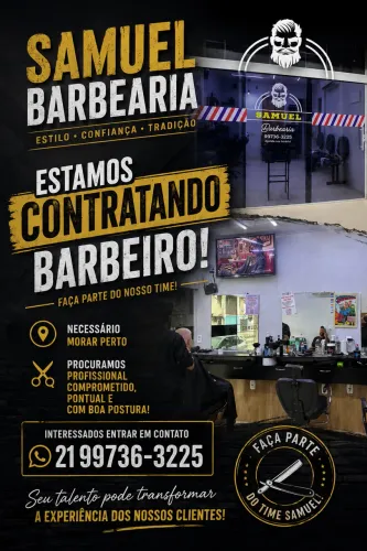 Vaga de barbeiro, jardim Bangu 