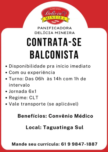 Balconista de Padaria