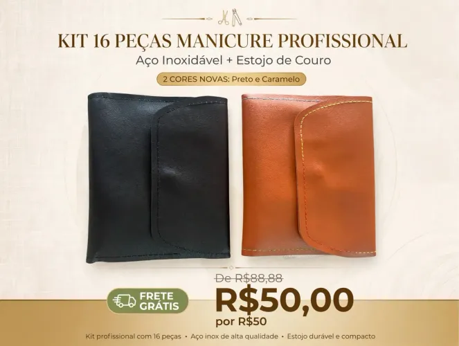 KIT MANICURE PROFISSIONAL 16 PEÇAS