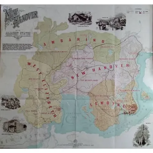 Mapa de Red Dead Redemption 2 (RDR2) [Versão do ps4 - Novo]