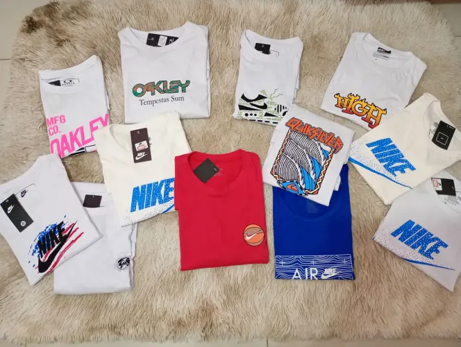 Kit com 12 camisetas masculina cores claras kit para revender lote variad