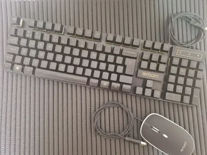 Kit Teclado Mouse Semi Mecanico Gamer Exbom