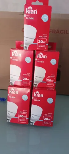Kit com 5 lâmpadas led 20w kian bivolt 6500k Super branca