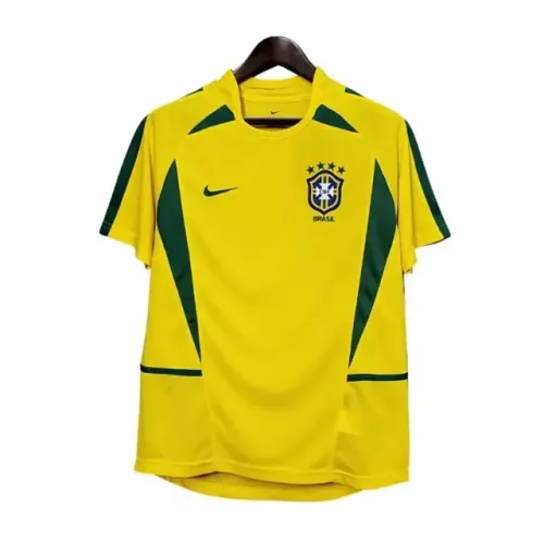 Camisa Brasil Retrô Seleção  2002 Masculina - Amarela P ao GG