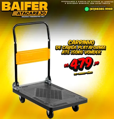 Carrinho de Carga Plataforma Até 150kg Vonder