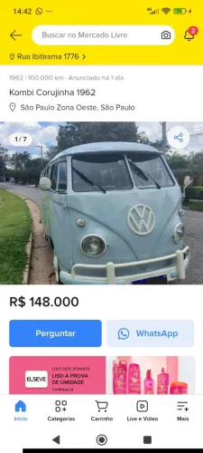 Volkswagen Kombi Standard/ Luxo/ Serie Prata 1962