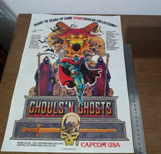 Material de divulgação CAPCOM Ghost'n Ghosts original 1988