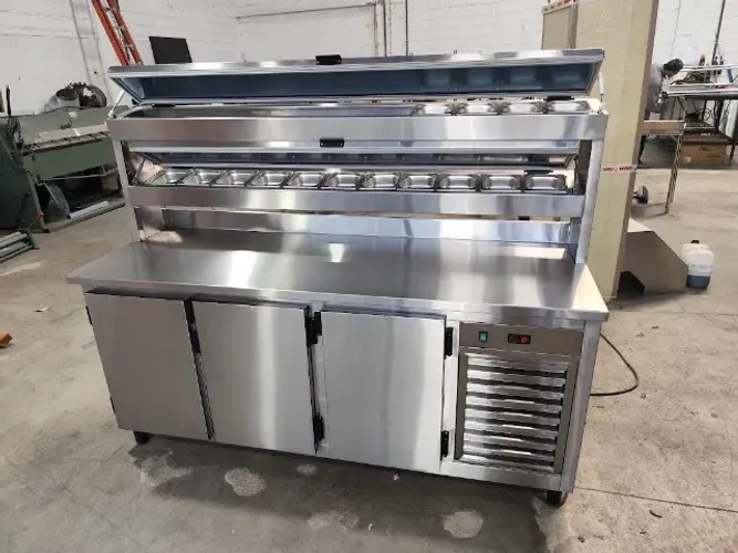 Balcão Refrígerado de Inox para Preparo de Pizzas e Lanches