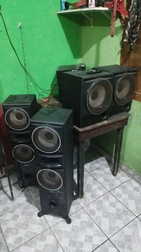  4 caixas sony modelo muteki home teather + som LG 900w