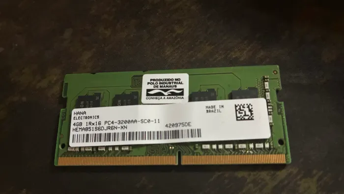 Memória Notebook 4GB DDR4 3200MHz Hana Electronics - Zero (Retirada de Notebook Novo)