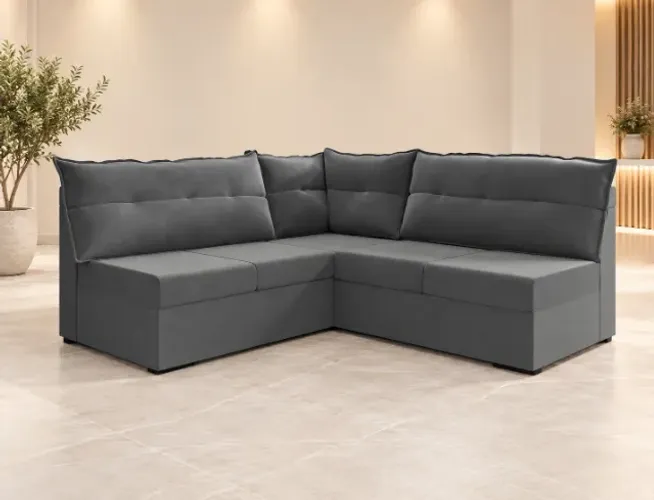 Sofá de Canto 5 Lugares em Suede com 2 Módulos NOVO