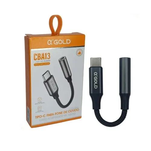 Adaptador Tipo C Para P2 3.5mm Com chip DAC A'Gold