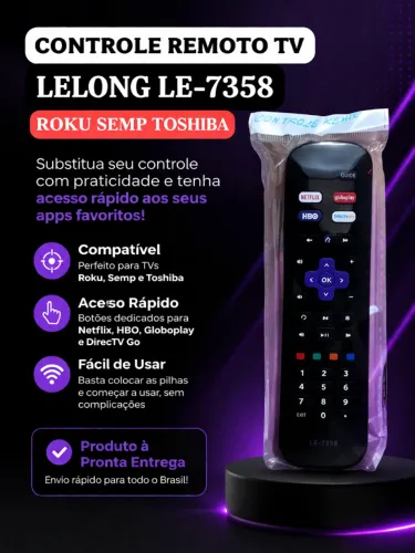 Controle Remoto Roku Smart TV Toshiba / Semp TCL Novo