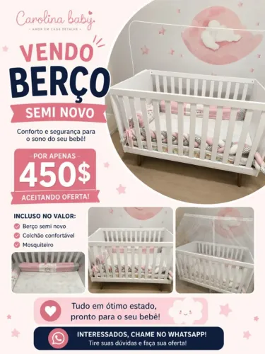 Berço semi-novo Retrô Carolina baby