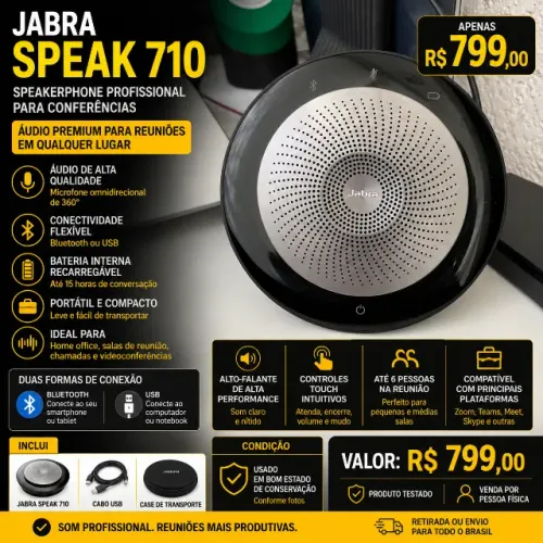 Jabra Speak 710 Speakerphone Bluetooth USB Conferência
